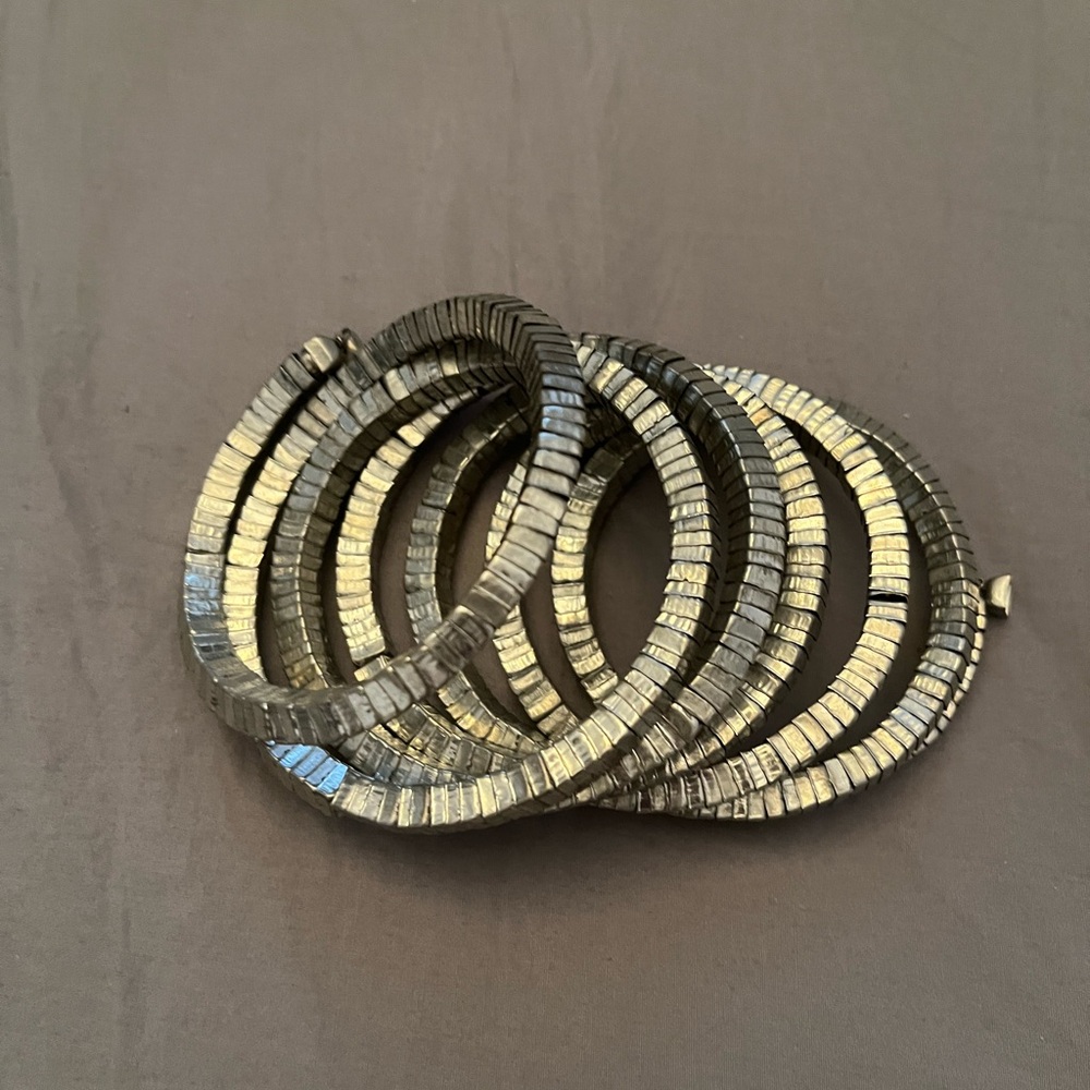 Stylish Silver Coil Bracelets